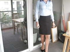 Find-Best-Shemale.com presents: Slinky crossdresser simone ready for the office